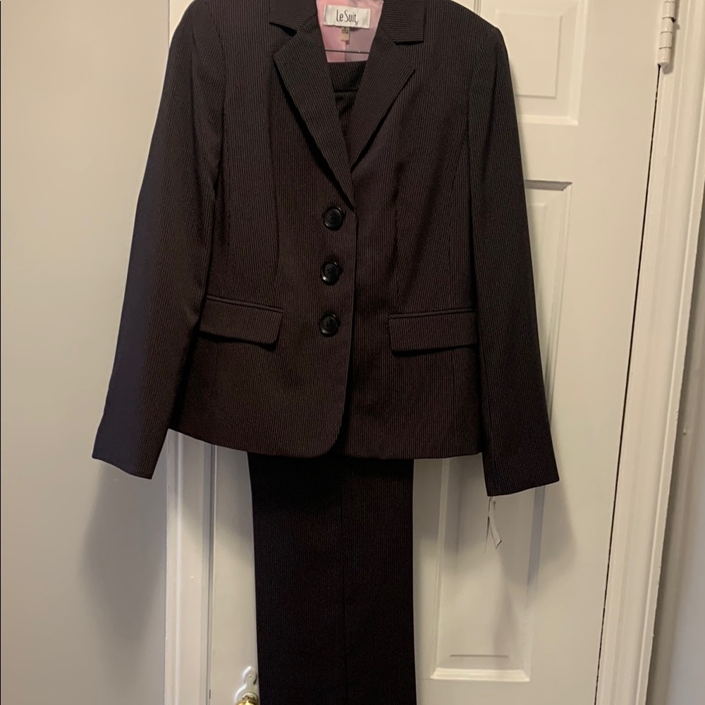 Le Suit Black and Pink Tailored Trousers